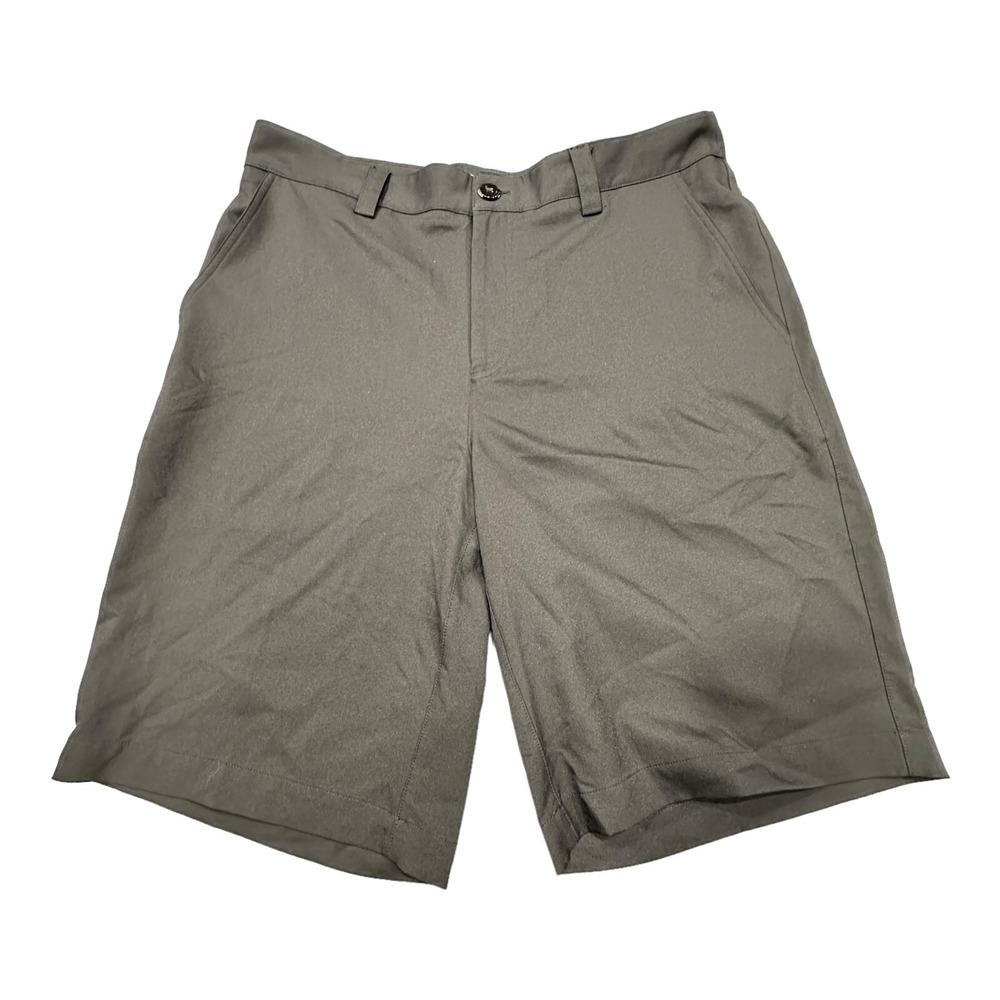 St. Andrews of Scotland Golf Shorts Mens 34 Gray Flat Front Embroidered Logo